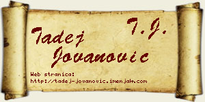 Tadej Jovanović vizit kartica